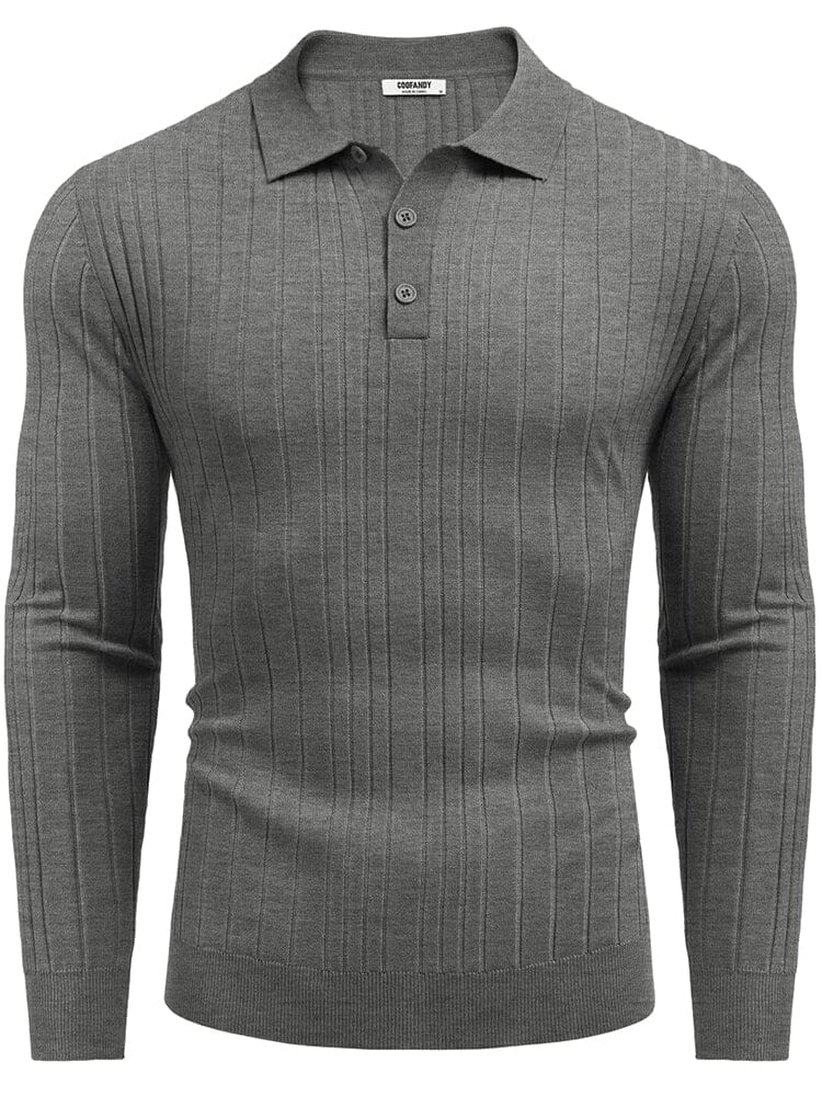 Versatile Ribbed Knit Polo Shirts (US Only)