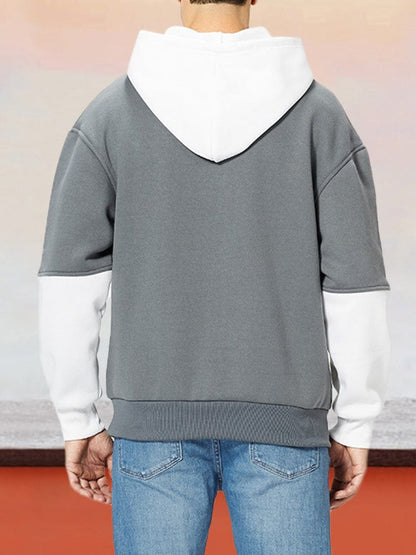 Color Blocking Fashion Casual Hoodie
