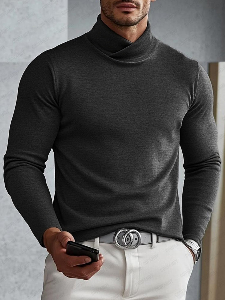 Versatile Soft Cross Turtleneck Undershirt
