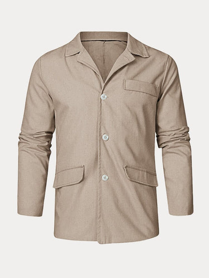 Casual Solid Cotton Linen Blazer