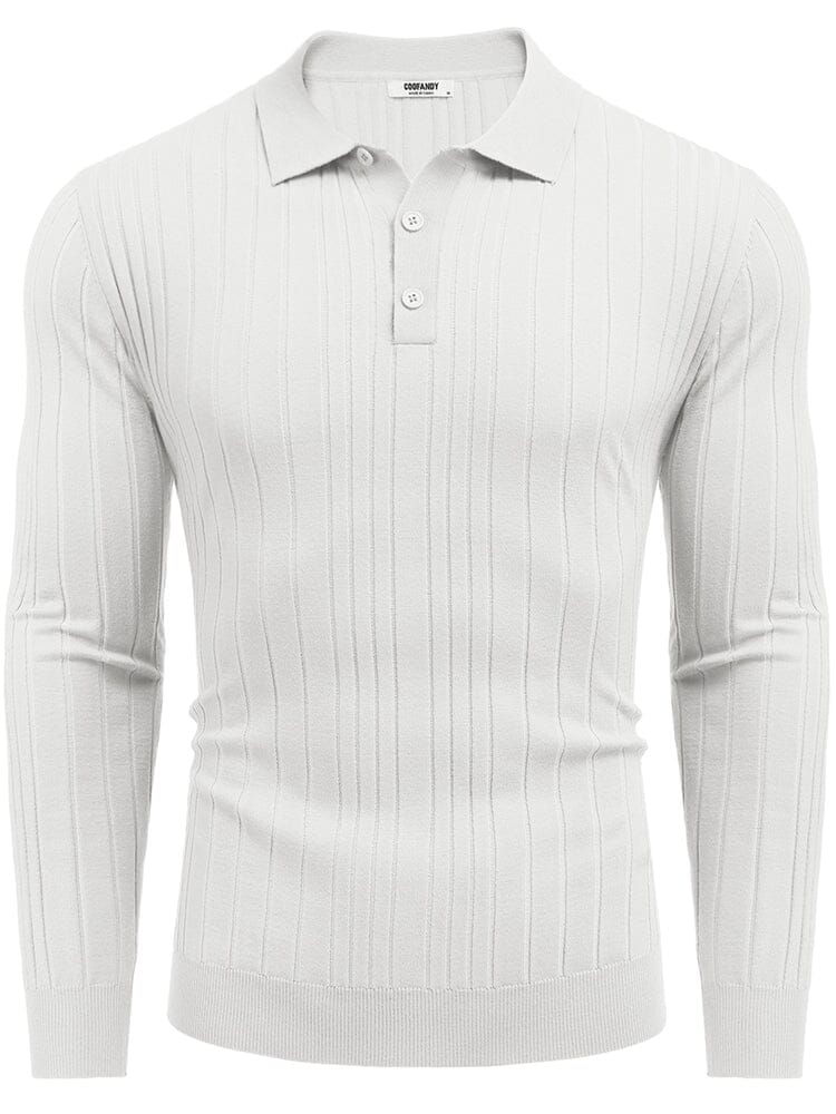 Versatile Ribbed Knit Polo Shirts (US Only)